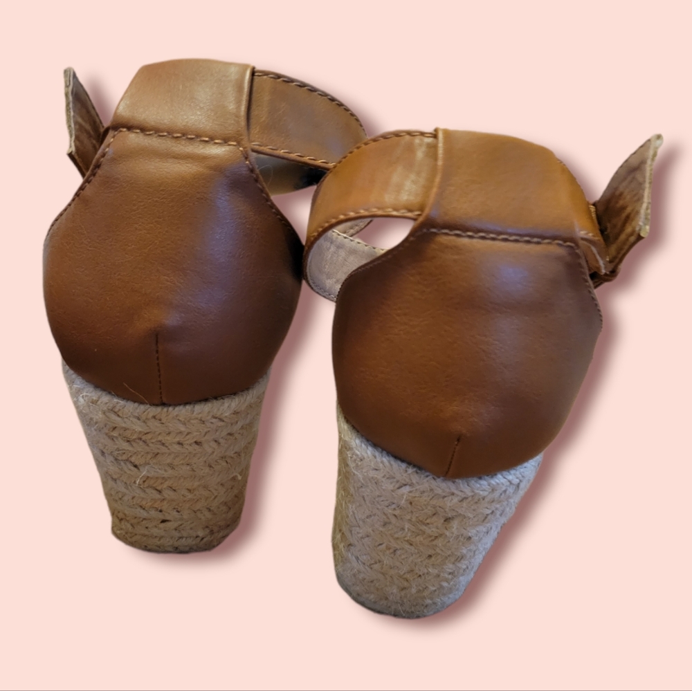 Denim Wedge Espadrille Sandals - Picture 3 of 4